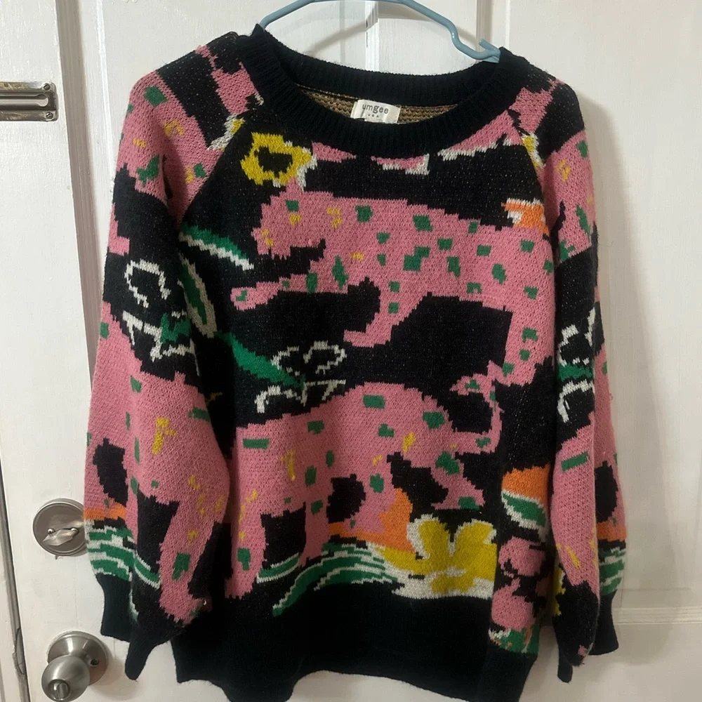 Umgee Pink Leopard Knit Sweater - Picture 6 of 6